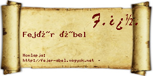 Fejér Ábel névjegykártya