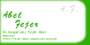 abel fejer business card