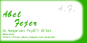 abel fejer business card